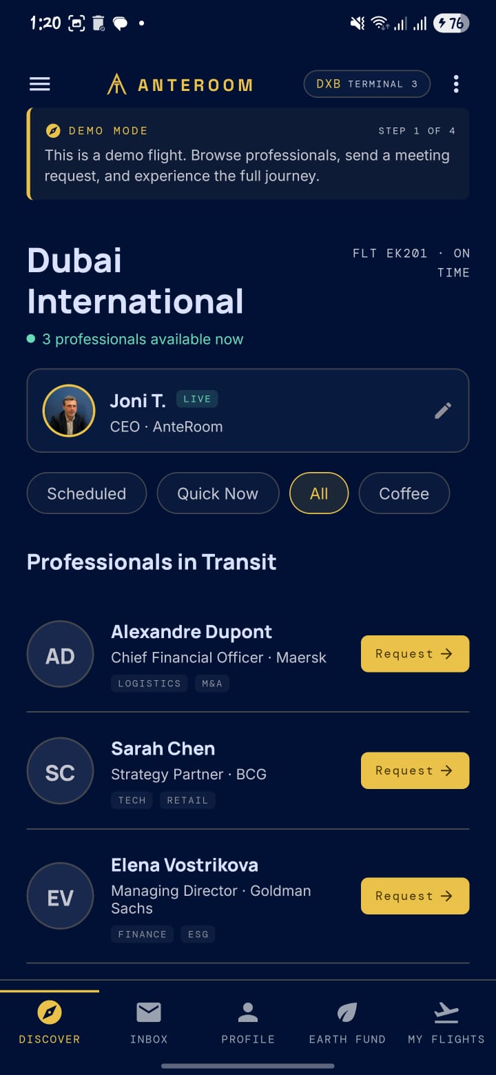 Discovery feed screen