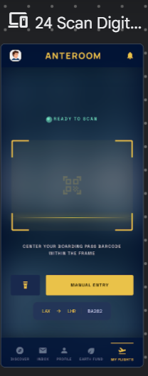 Scan boarding pass screen